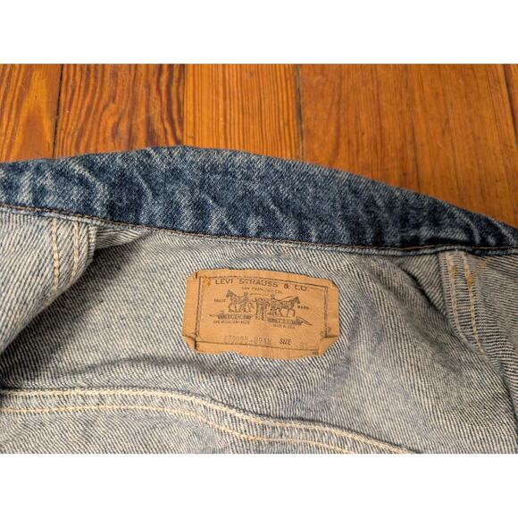 LEVI'S Blue Denim Jean Jacket Made In USA VTG Size 3 Orange Tab - Picture 6 of 9